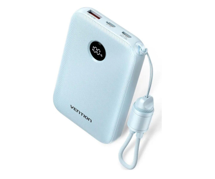 Powerbank Vention Powerbank 10000mAh 2xUSB-C,USB-A z wyświetlaczem niebieski